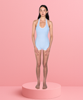 Load image into Gallery viewer, RETRO LOW LEG PLUNGE BACK ONE PIECE