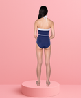 Load image into Gallery viewer, LOW LEG SQUARE NECK PANELLED HALTER ONE PIECE