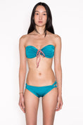 Load image into Gallery viewer, Model wearing Contrast Twist Bandeau in Teal