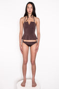 Load image into Gallery viewer, Model wearing Ataya Loop Side Hipster Pant in Espresso
