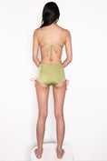 Load image into Gallery viewer, Model wearing Side Ruched High Waist Pant in Green Leaf