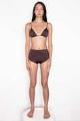 Load image into Gallery viewer, Model wearing Ataya Pleated Triangle Top in Espresso
