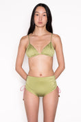 Load image into Gallery viewer, Model wearing Side Ruched High Waist Pant in Green Leaf
